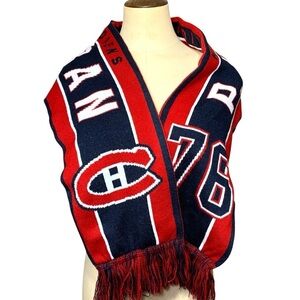 NHL Canadian MTL Knit Scarf PK Subban Hockey Retro Fringed Neck Wrap 8" X 52"